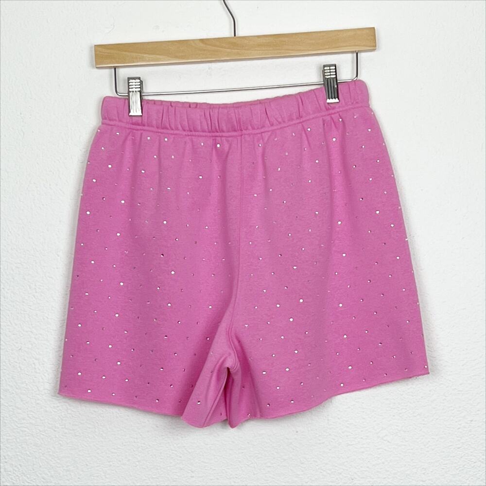 NWT Generation Love Aria Crystal Sweat Shorts Bubblegum Pink Small - Picture 8 of 9